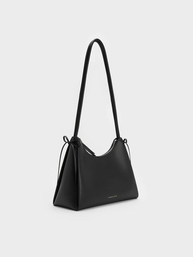 CHARLES & KEITH Women Hazel Bow Hobo Bag_Noir