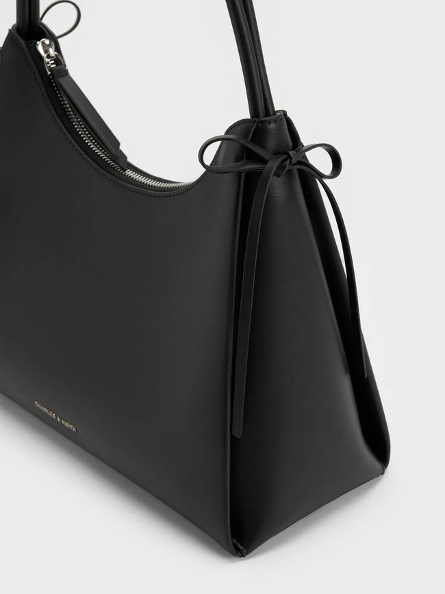 CHARLES & KEITH Women Hazel Bow Hobo Bag_Noir