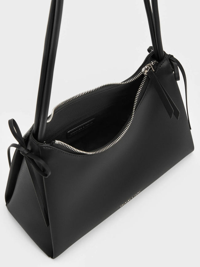 CHARLES & KEITH Women Hazel Bow Hobo Bag_Noir