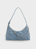 CHARLES & KEITH Women Finley Zip-Around Small Wallet -Denim Blue
