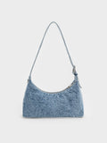 CHARLES & KEITH Women Finley Zip-Around Small Wallet -Denim Blue
