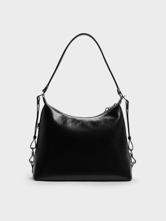 CHARLES & KEITH Women Atwood Chain Hobo Bag_Noir