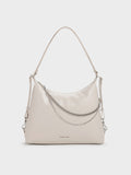 CHARLES & KEITH Women Atwood Chain Hobo Bag_Shell Grey