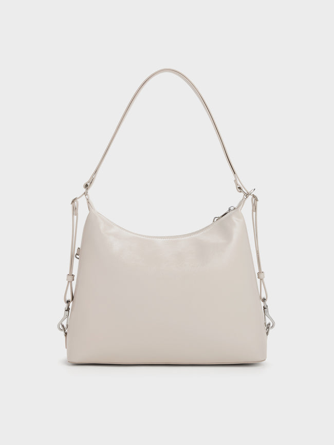CHARLES & KEITH Women Atwood Chain Hobo Bag_Shell Grey