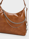 CHARLES & KEITH Women Atwood Chain Hobo Bag_Distressed Tan