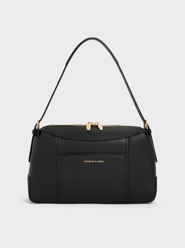 CHARLES & KEITH Women Roan Top Handle Bag -Black