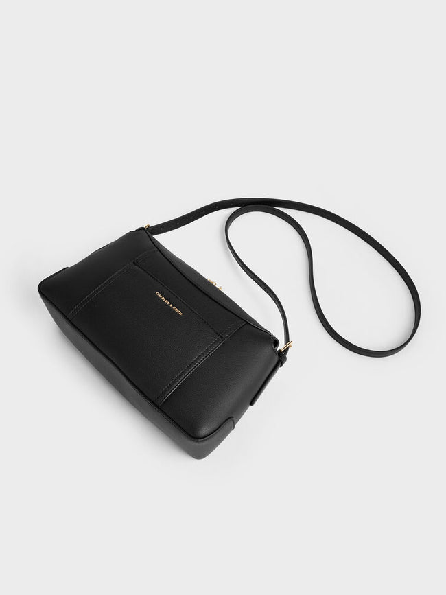 CHARLES & KEITH Women Roan Top Handle Bag -Black