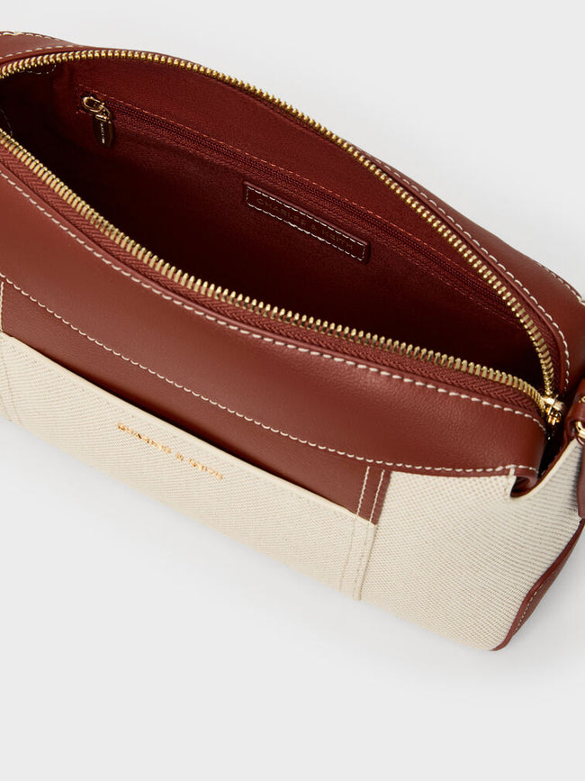 CHARLES & KEITH Women Roan Canvas Top Handle Bag -Brick