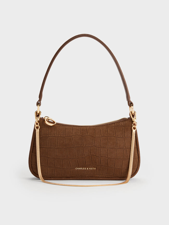 CHARLES & KEITH Women Elspeth Shoulder Bag_Chocolate