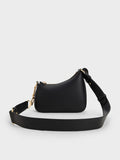 CHARLES & KEITH Women Mini Agatha Chain-Accent Shoulder Bag_Black