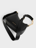 CHARLES & KEITH Women Mini Agatha Chain-Accent Shoulder Bag_Black
