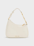 CHARLES & KEITH Women Mini Agatha Chain-Accent Shoulder Bag_Cream