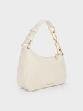 CHARLES & KEITH Women Mini Agatha Chain-Accent Shoulder Bag_Cream