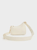 CHARLES & KEITH Women Mini Agatha Chain-Accent Shoulder Bag_Cream