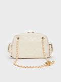 CHARLES & KEITH Women Duo Quilted Crossbody Bag_Cream