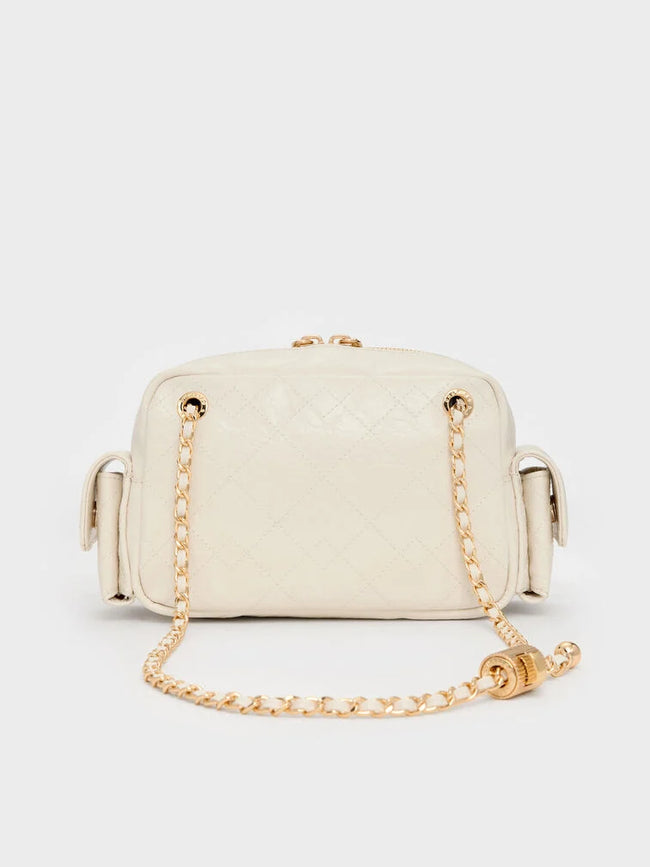 CHARLES & KEITH Women Duo Quilted Crossbody Bag_Cream