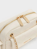 CHARLES & KEITH Women Duo Quilted Crossbody Bag_Cream