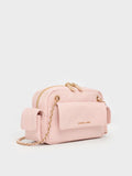 CHARLES & KEITH Women Duo Quilted Crossbody Bag_Soft Pink