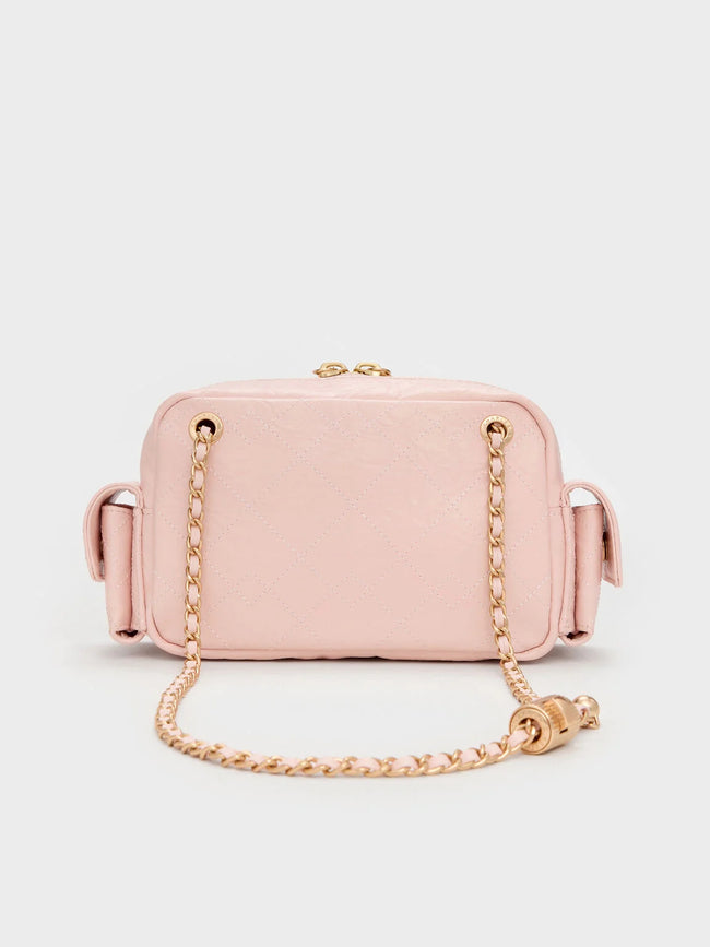 CHARLES & KEITH Women Duo Quilted Crossbody Bag_Soft Pink