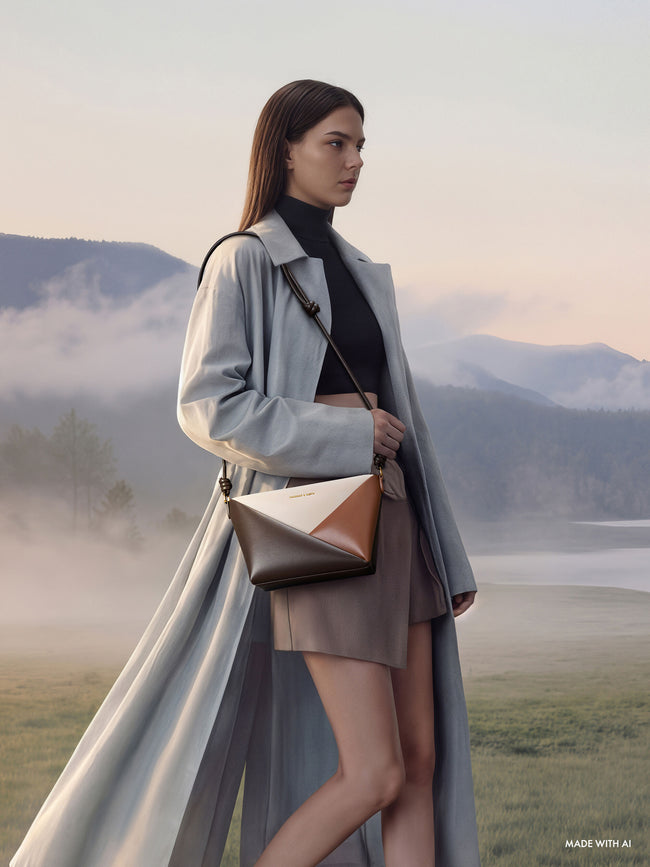 CHARLES & KEITH Women Midori Colourblock Geometric Crossbody Bag_Multi Brown