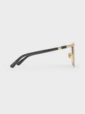 CHARLES & KEITH Women Ophelia Metallic-Accent Square Sunglasses_Black