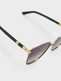 CHARLES & KEITH Women Ophelia Metallic-Accent Square Sunglasses_Black