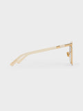 CHARLES & KEITH Women Ophelia Metallic-Accent Square Sunglasses_Cream