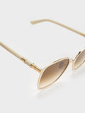 CHARLES & KEITH Women Ophelia Metallic-Accent Square Sunglasses_Cream
