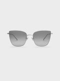CHARLES & KEITH Women Livonia Crystal Square Sunglasses_Silver