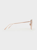 CHARLES & KEITH Women Livonia Crystal Square Sunglasses_Rose Gold