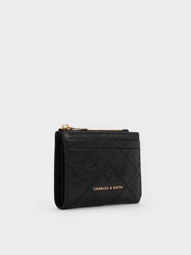 CHARLES & KEITH Women Duo Quilted Small Wallet_Black