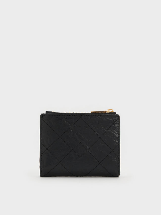 CHARLES & KEITH Women Duo Quilted Small Wallet_Black