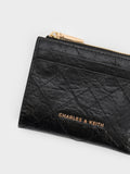 CHARLES & KEITH Women Duo Quilted Small Wallet_Black