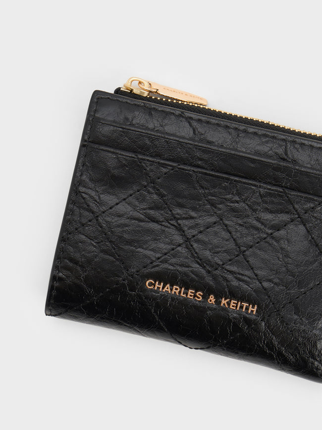 CHARLES & KEITH Women Duo Quilted Small Wallet_Black