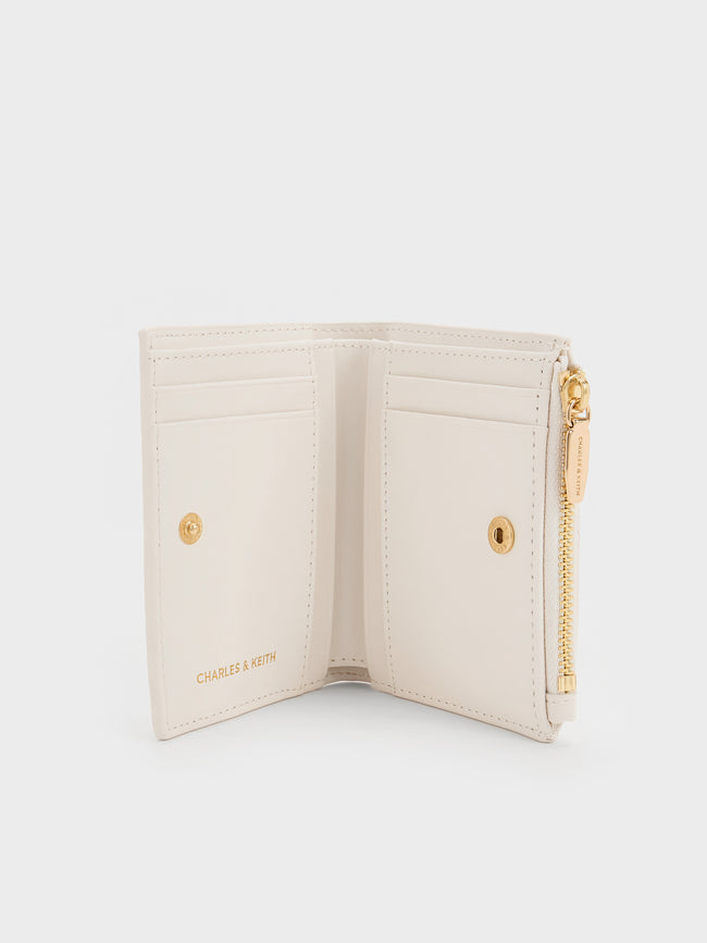 CHARLES & KEITH Women Duo Quilted Small Wallet_Cream