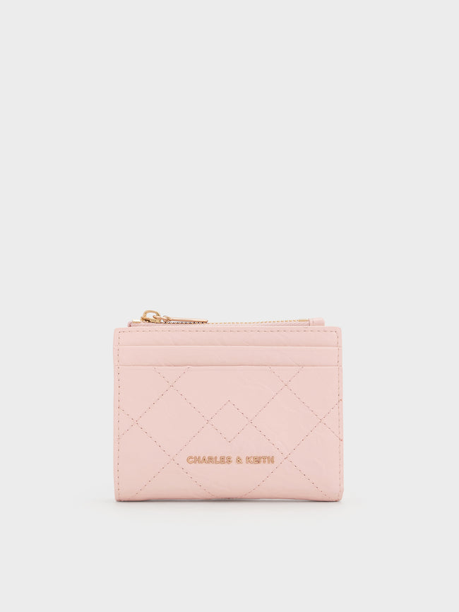 CHARLES & KEITH Women Duo Quilted Small Wallet_Soft Pink