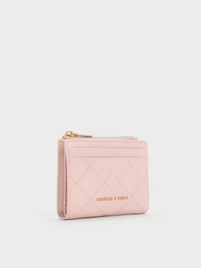 CHARLES & KEITH Women Duo Quilted Small Wallet_Soft Pink