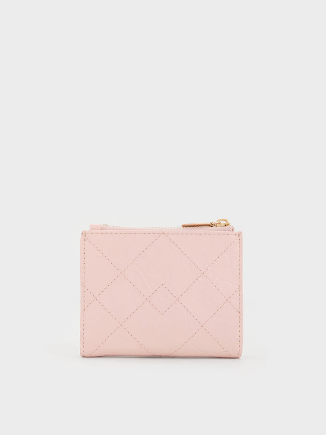 CHARLES & KEITH Women Duo Quilted Small Wallet_Soft Pink