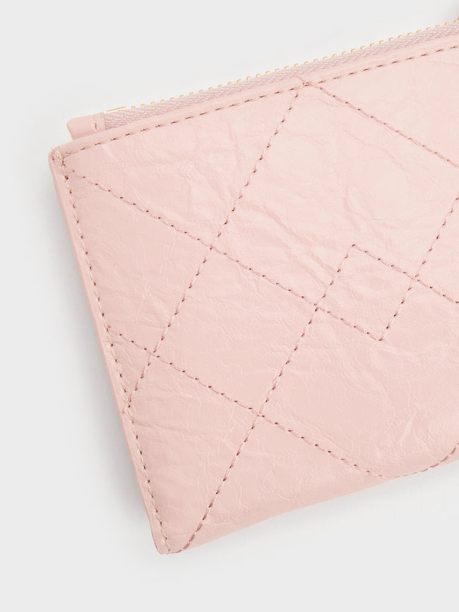 CHARLES & KEITH Women Duo Quilted Small Wallet_Soft Pink