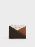 CHARLES & KEITH Women Midori Colourblock Geometric Small Wallet_Multi Brown
