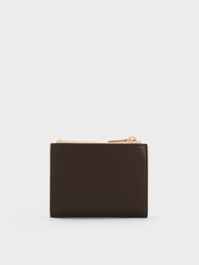 CHARLES & KEITH Women Midori Colourblock Geometric Small Wallet_Multi Brown