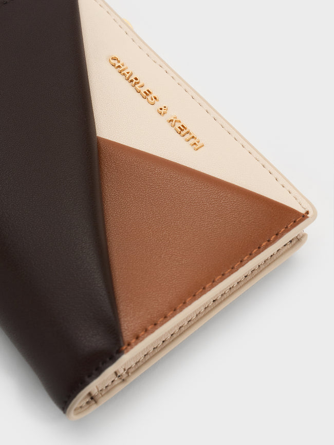 CHARLES & KEITH Women Midori Colourblock Geometric Small Wallet_Multi Brown