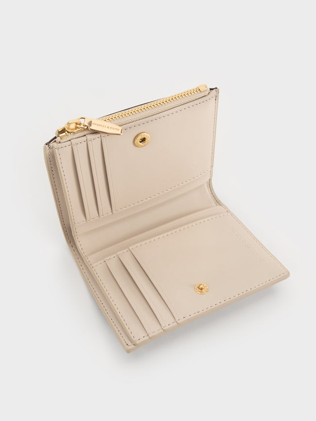 CHARLES & KEITH Women Midori Colourblock Geometric Small Wallet_Multi Brown