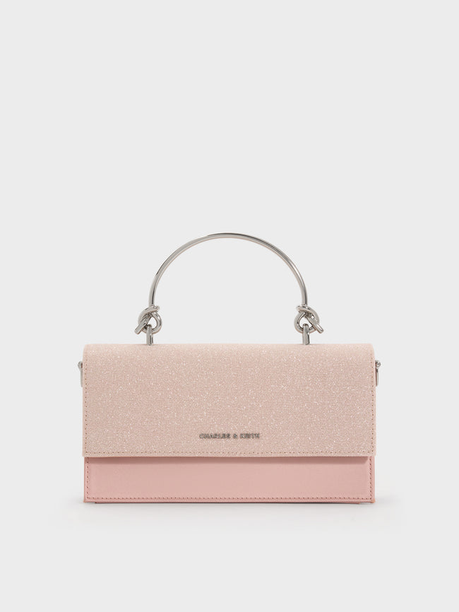 CHARLES & KEITH Women Kristine Glittered Wallet On Chain_Pink