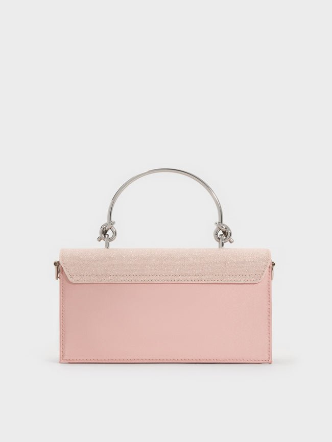 CHARLES & KEITH Women Kristine Glittered Wallet On Chain_Pink