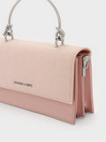 CHARLES & KEITH Women Kristine Glittered Wallet On Chain_Pink