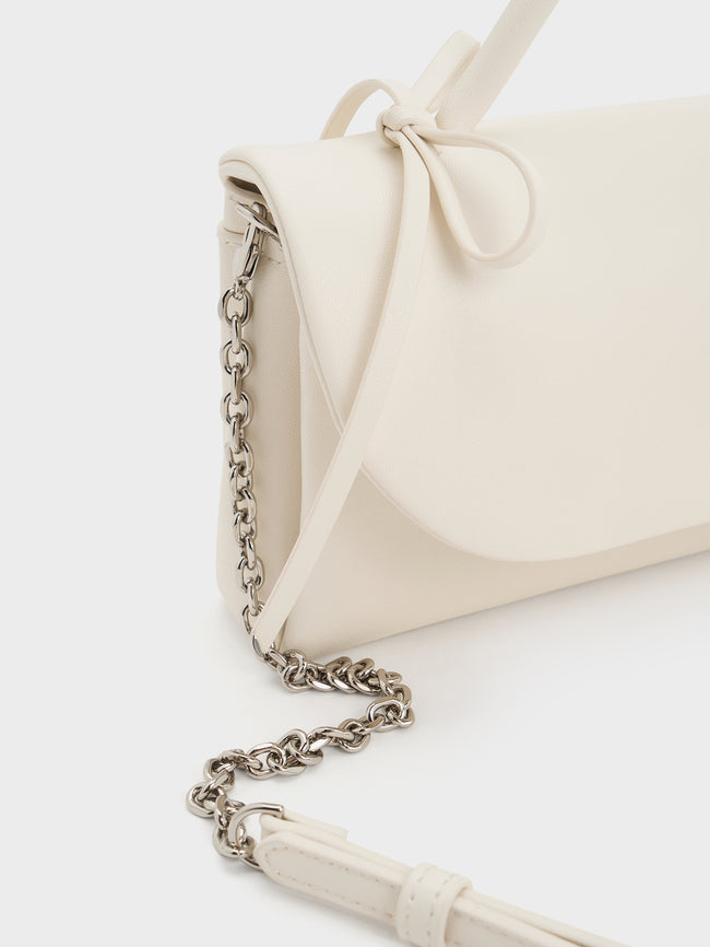 CHARLES & KEITH Women Hazel Bow Wallet On Chain_Cream