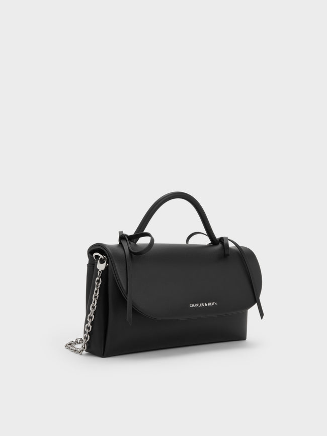 CHARLES & KEITH Women Hazel Bow Wallet On Chain_Noir