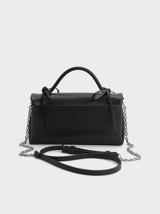 CHARLES & KEITH Women Hazel Bow Wallet On Chain_Noir