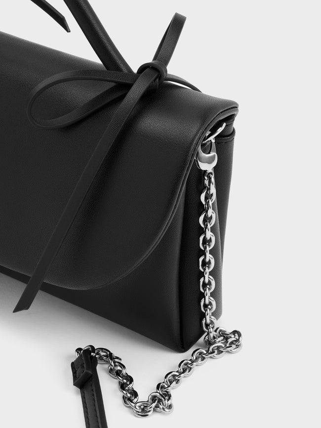 CHARLES & KEITH Women Hazel Bow Wallet On Chain_Noir